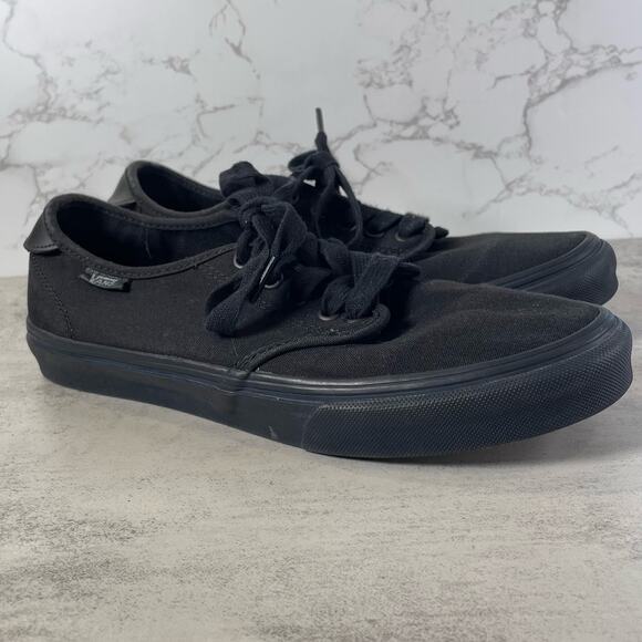 Vans Womens 9.5 Black Canvas Skateboarding Sneaker Athletic Shoes 721356 Lace-Up - Picture 3 of 6